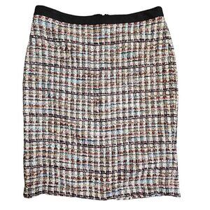 Talbots Bouclé Tweed Pencil Skirt Womens 10 Plaid Polyester‎ Acrylic Blend